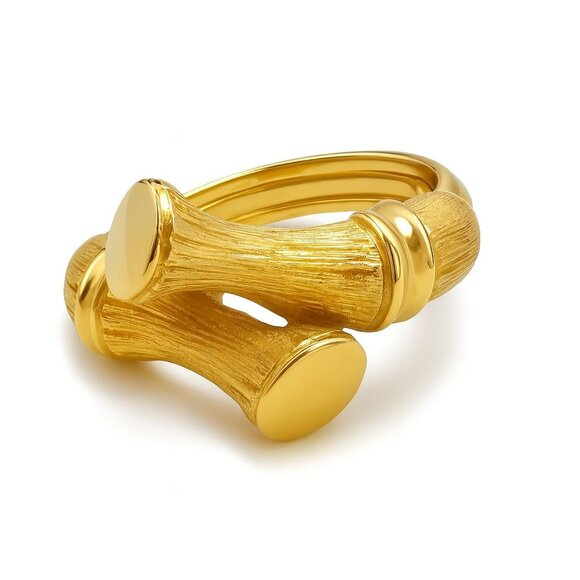 Vintage Avon Bamboo Ring Gold Tone Size 6.5 - Picture 1 of 3